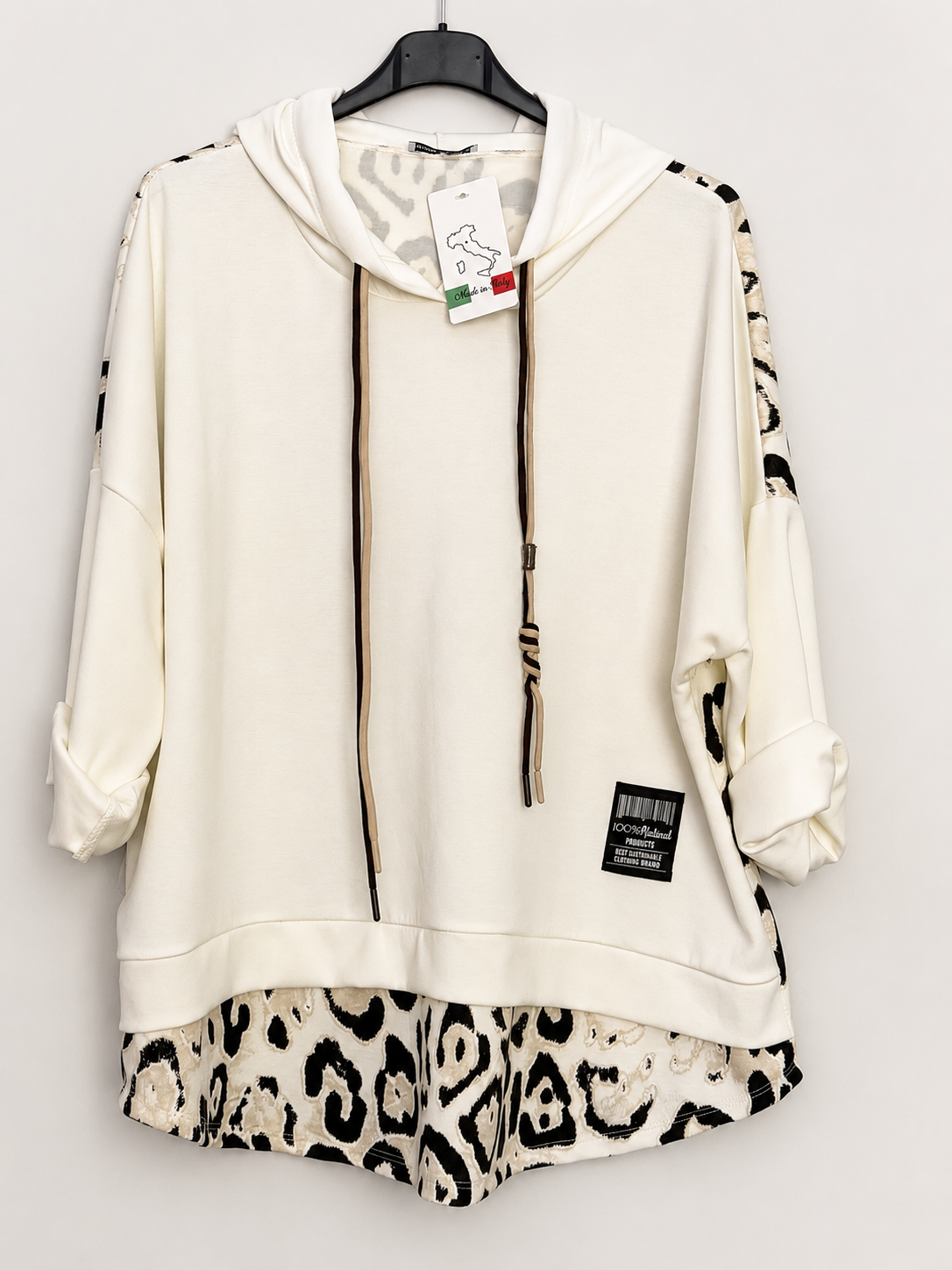 Oversize-Hoodie in verschiedenen Farben mit Leo-Einsätzen | Gr. 40-46