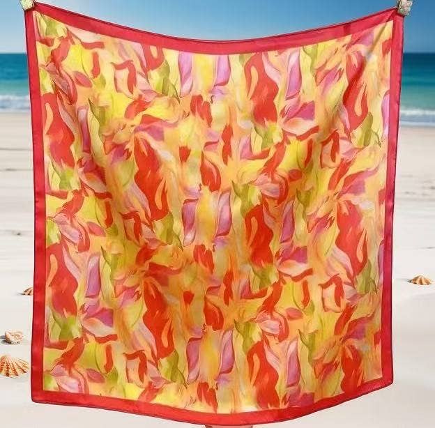 Elegantes quadratisches Halstuch | Seidenfeeling Florale  | 70x70 cm
