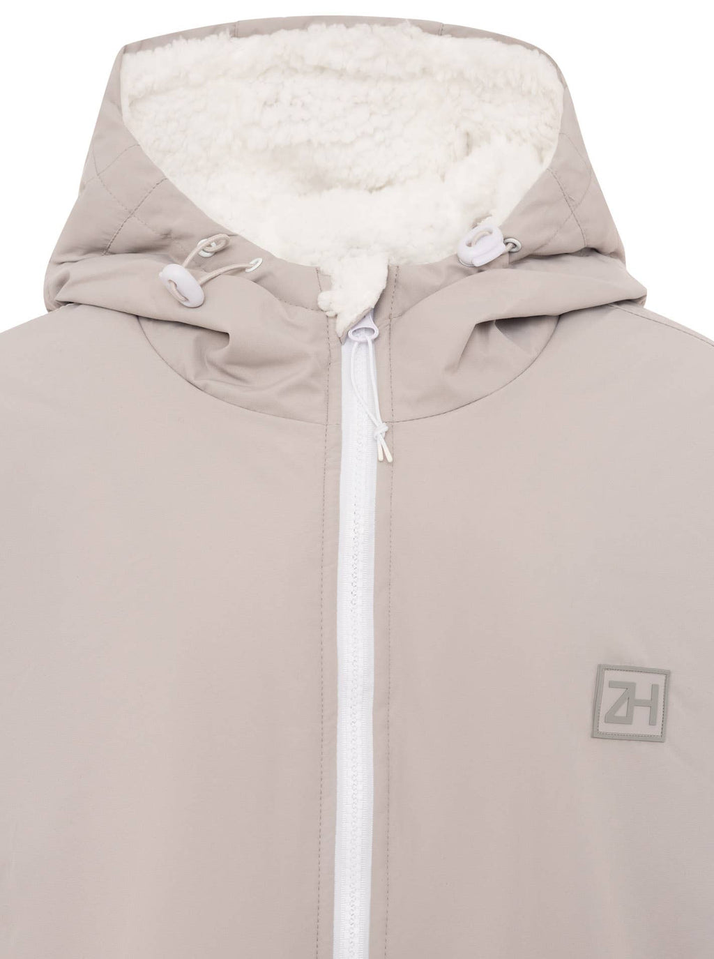 Oversize Windjacke Zwillingsherz Hellgrau