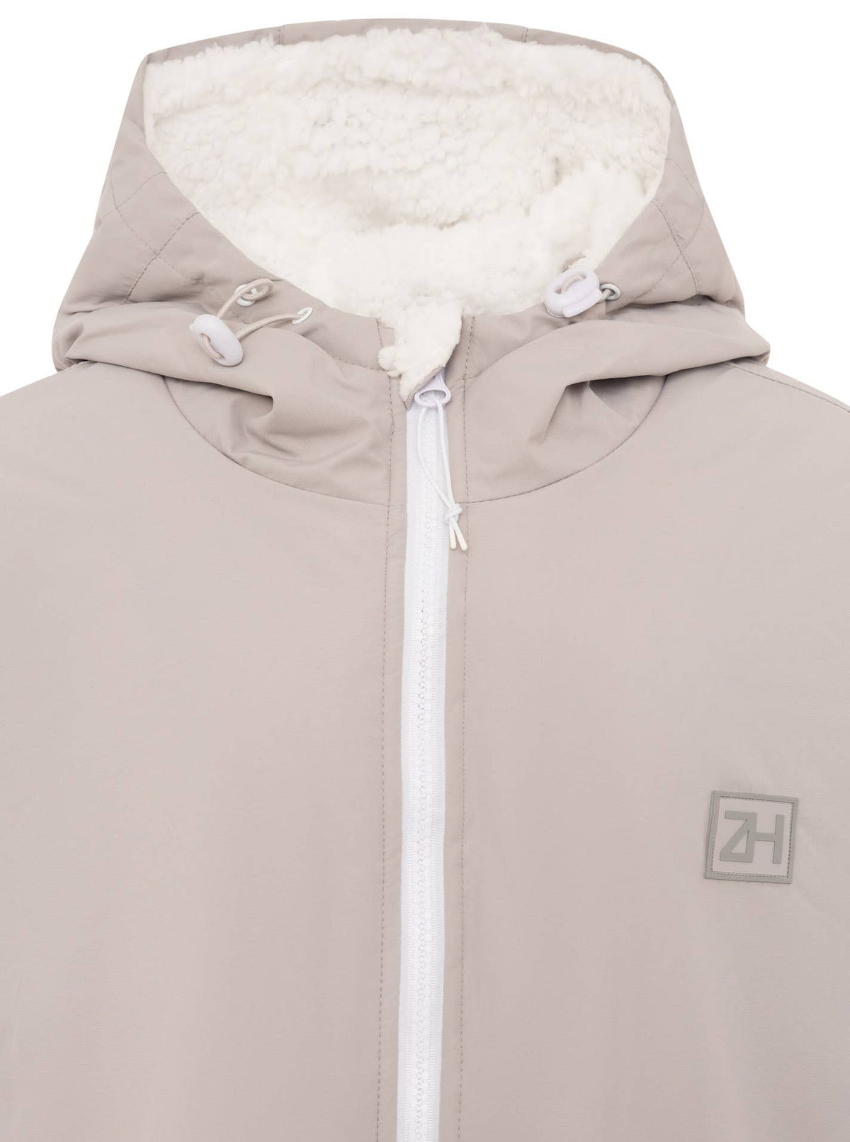 Oversize Windjacke Zwillingsherz Hellgrau