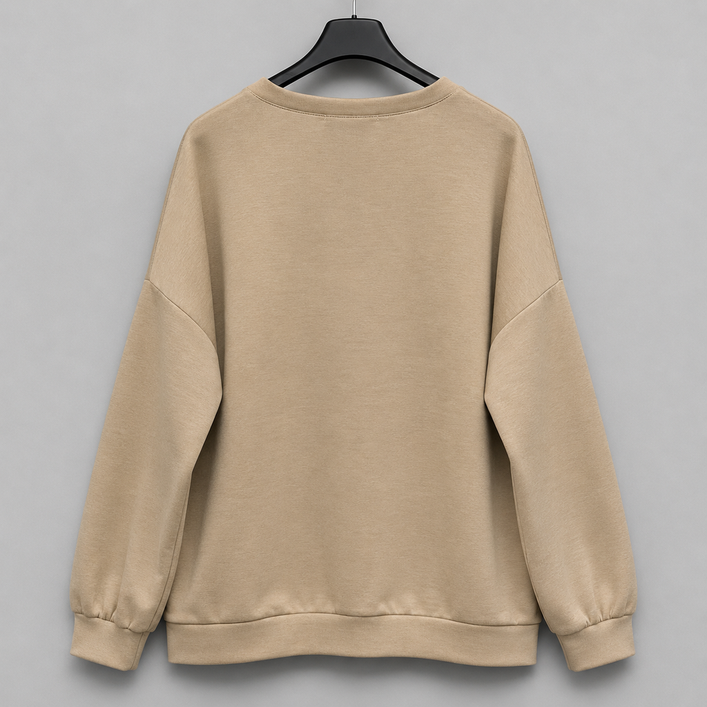 Statement-Shirt mit silbernen Details Gr 38-44 - Beige.