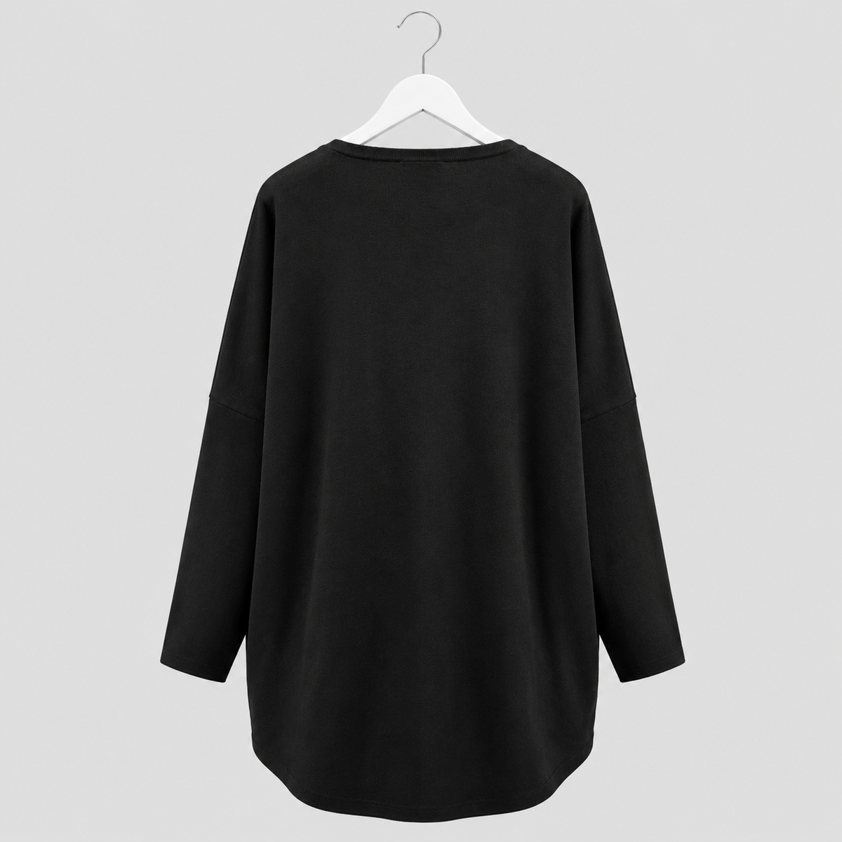 Oversize-Pullover mit funkelndem Wellenmuster - Schwarz-Offweiß-Gr. 42-52