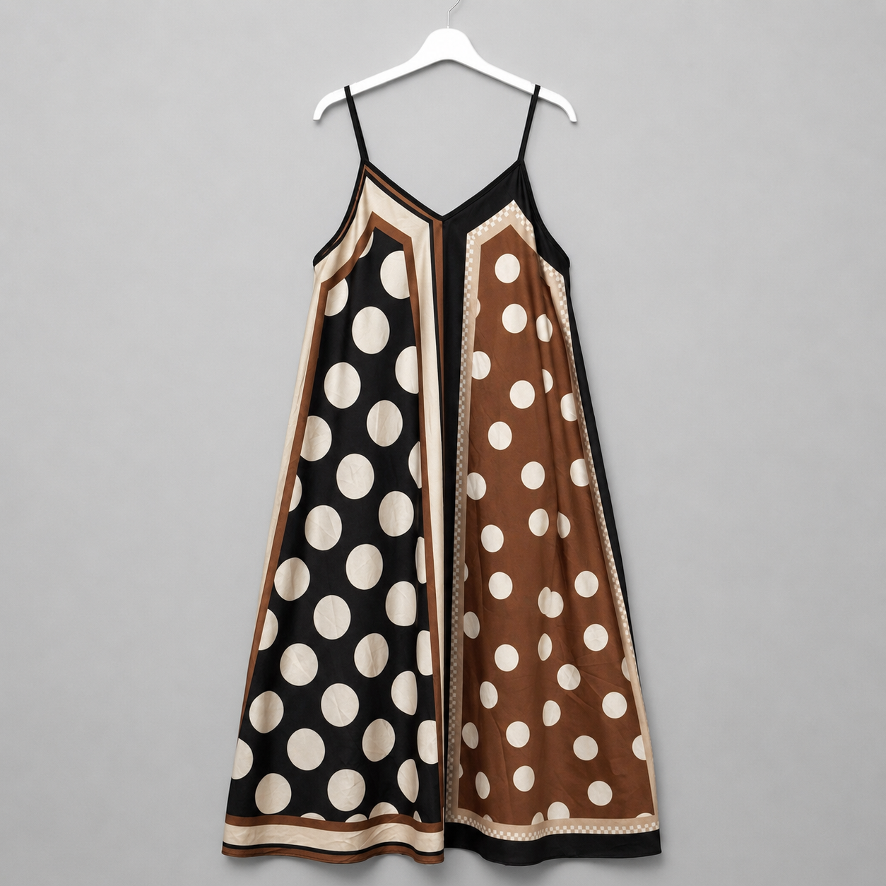 Maxikleid „Not & mChic" -Schwarz/Creme mit Punktedesign