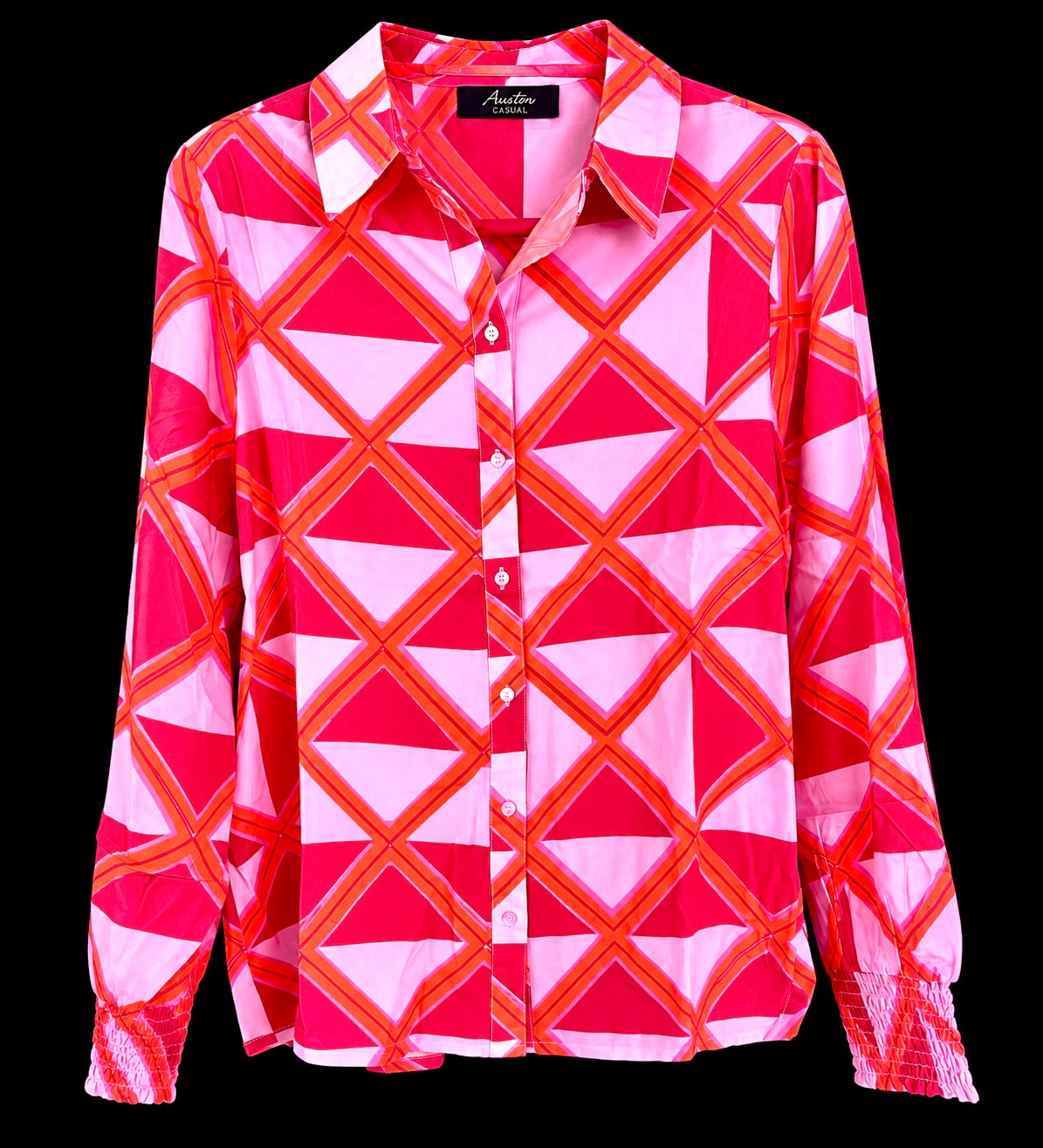 Aniston Casual Sommerbluse -Pink & Rot , 100 % Viskose Gr. 38