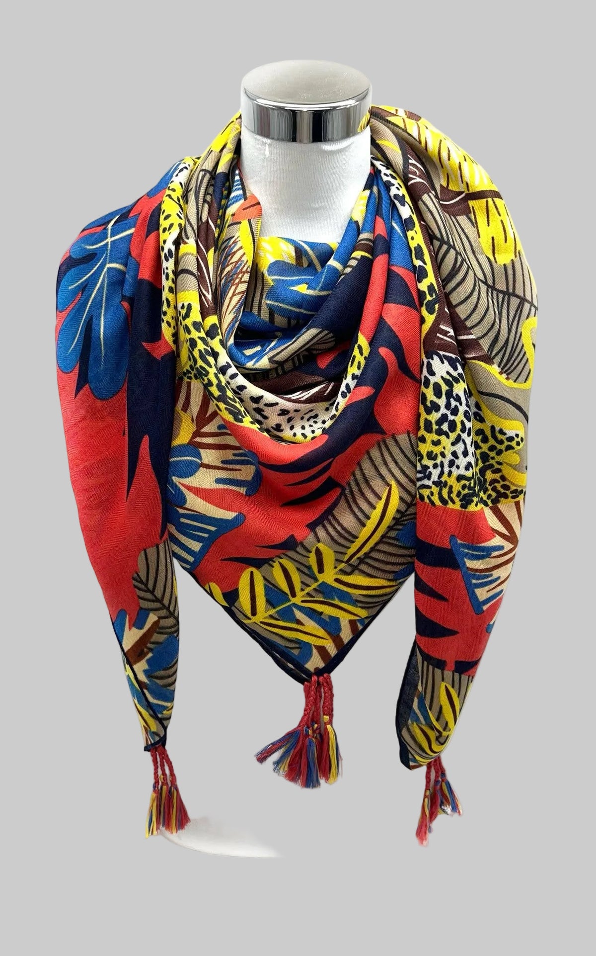 LINETA Große quadratische Schal mit Quasten: Rosa