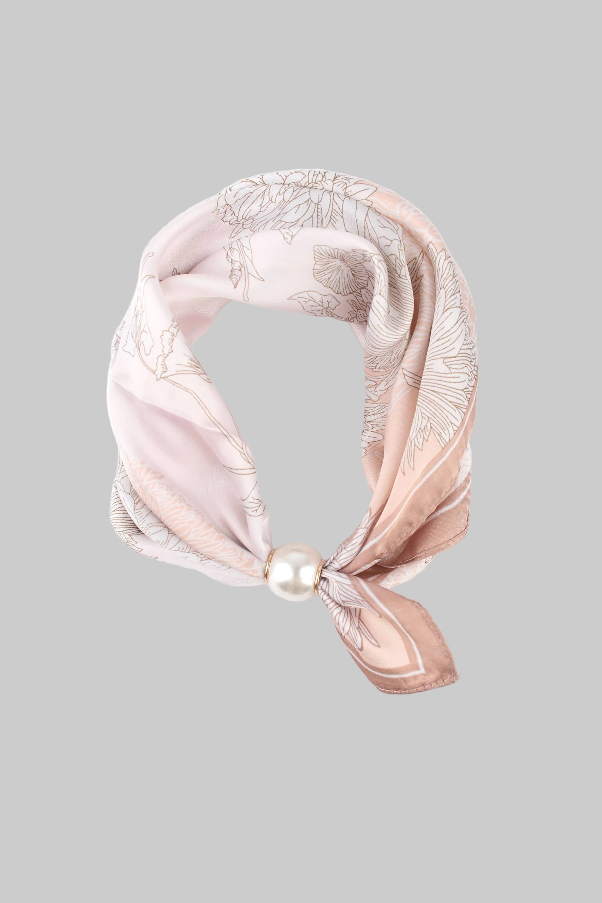 Florales Halstuch | Magnetverschluß mit dekorativer Perle |  Pink
