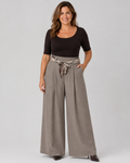 Marlenehose mit gemustertem Bindegürtel-Taube-Gr. 40--46