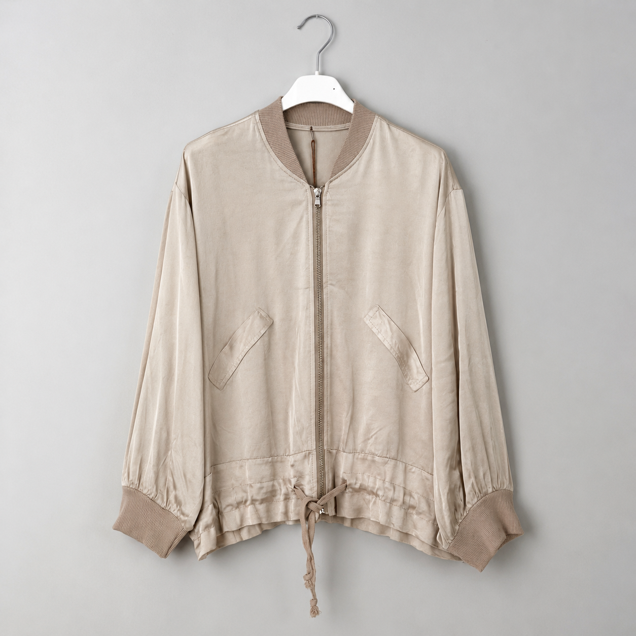 Seidiger Blouson | Gr. 38-44 | Creme | Made in Italy