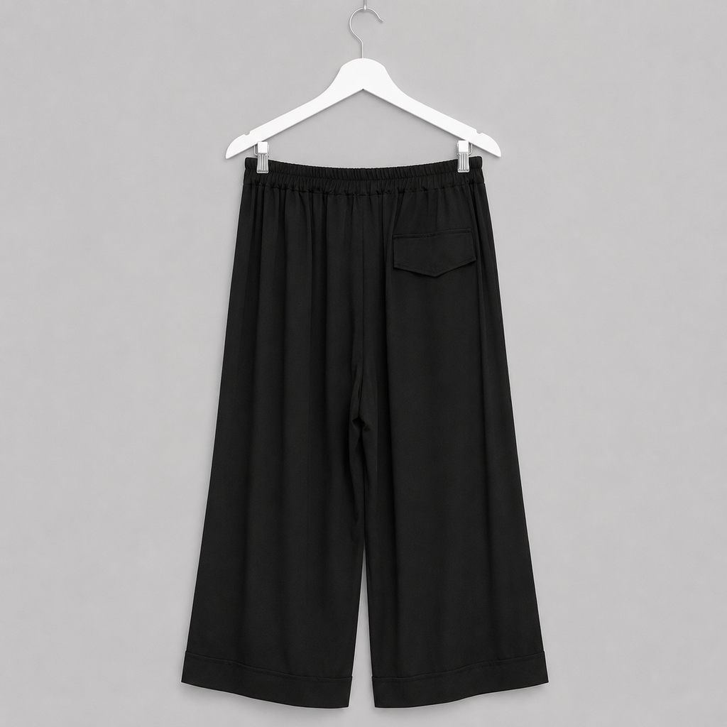 Schwarze Sommerhose mit elastischem Bund  Gr. L-XXL