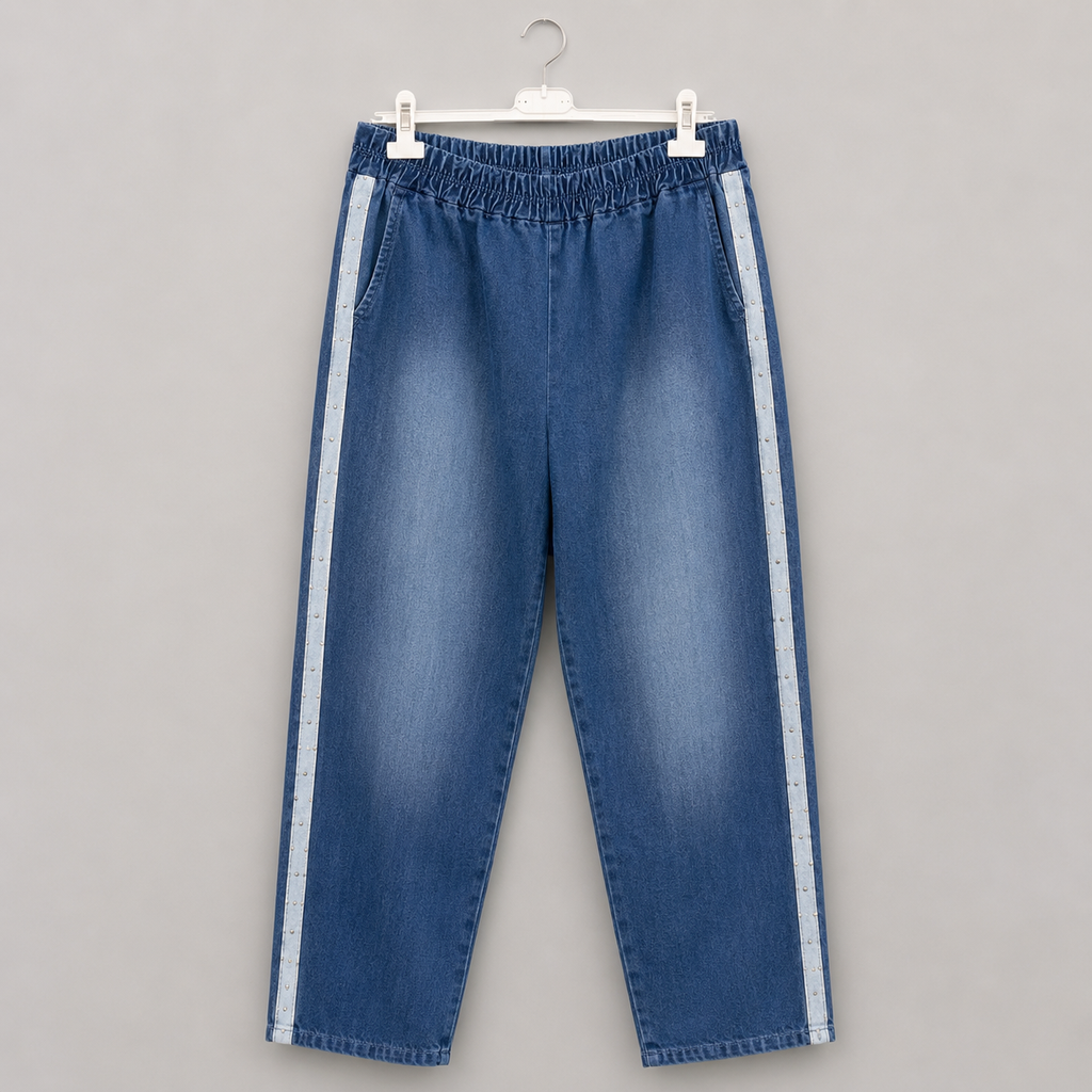 Jeans mit Zierstreifen & Strechbund - Denim Blue | Gr. 48-52