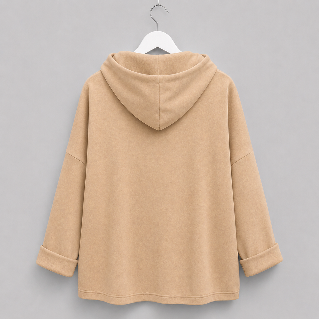 Hoodie mit Leo-Details Gr. 40-46 Beige