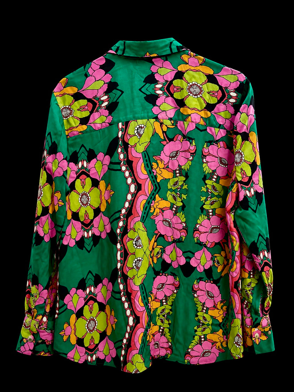 Aniston Casual Damenbluse - Retro Blumen Boho Style / 100 % Viskose Gr. 42