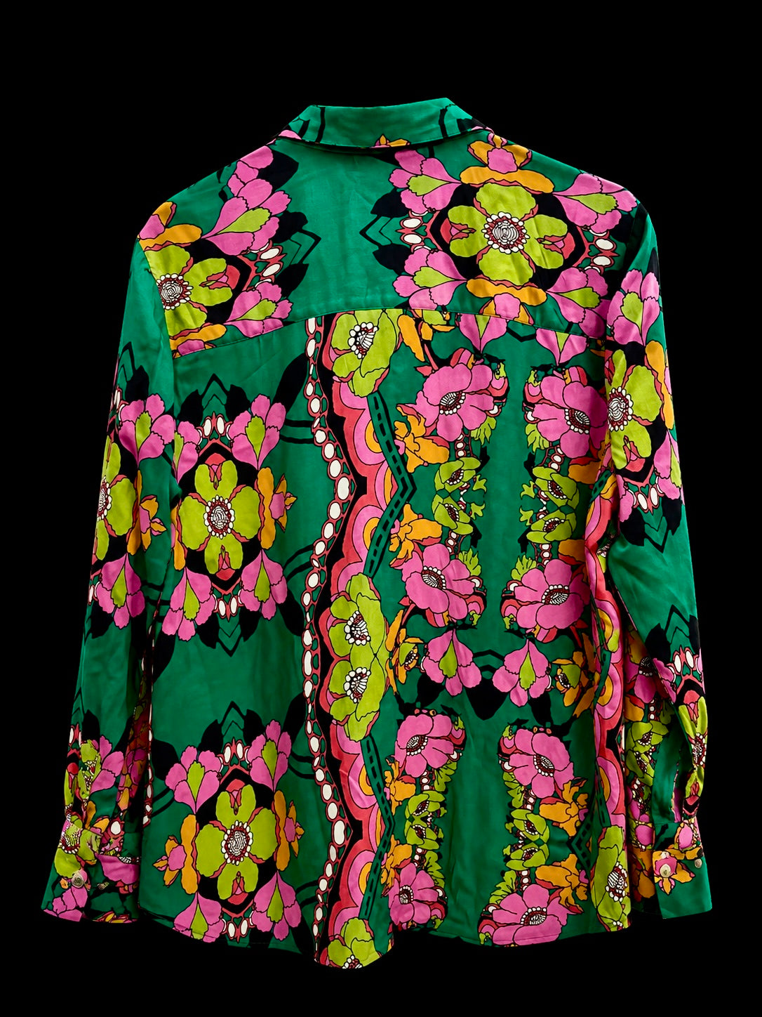 Aniston Casual Damenbluse - Retro Blumen Boho Style / 100 % Viskose Gr. 42