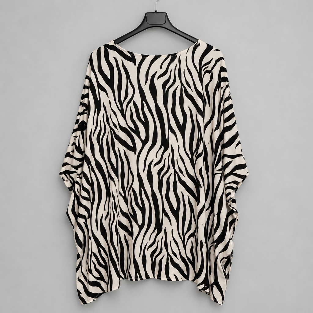 Oversize-Blue im Zebra-Look Gr. 42-62