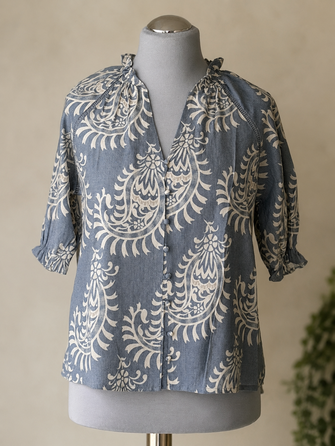 Damen-Bluse mit Paisley-Muster | Gr. 38/40