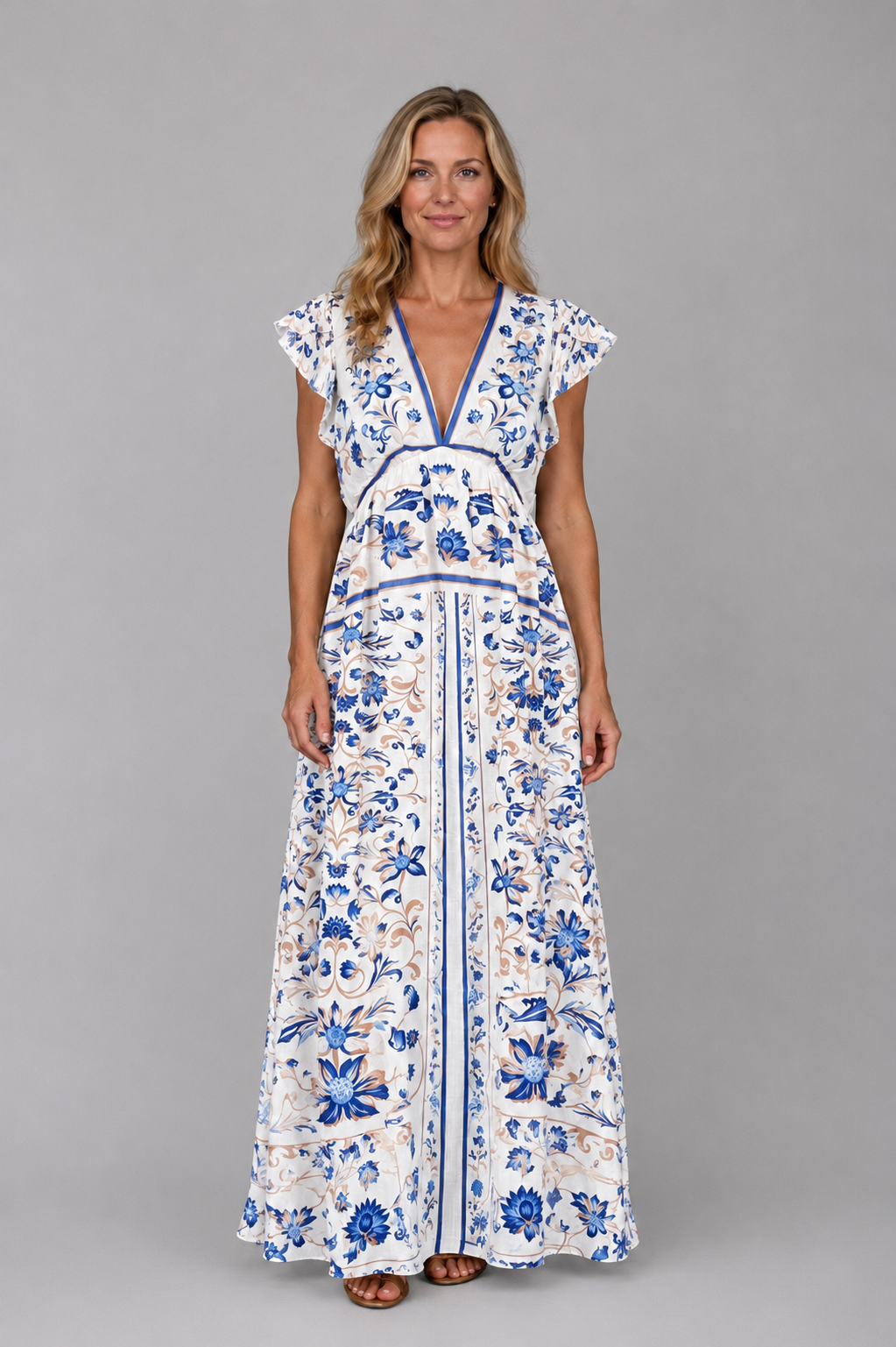 V Milano Italy  | Maxikleid mit Blumenmuster | Größe M/L
