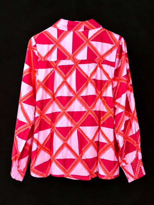 Aniston Casual Sommerbluse -Pink & Rot , 100 % Viskose Gr. 38
