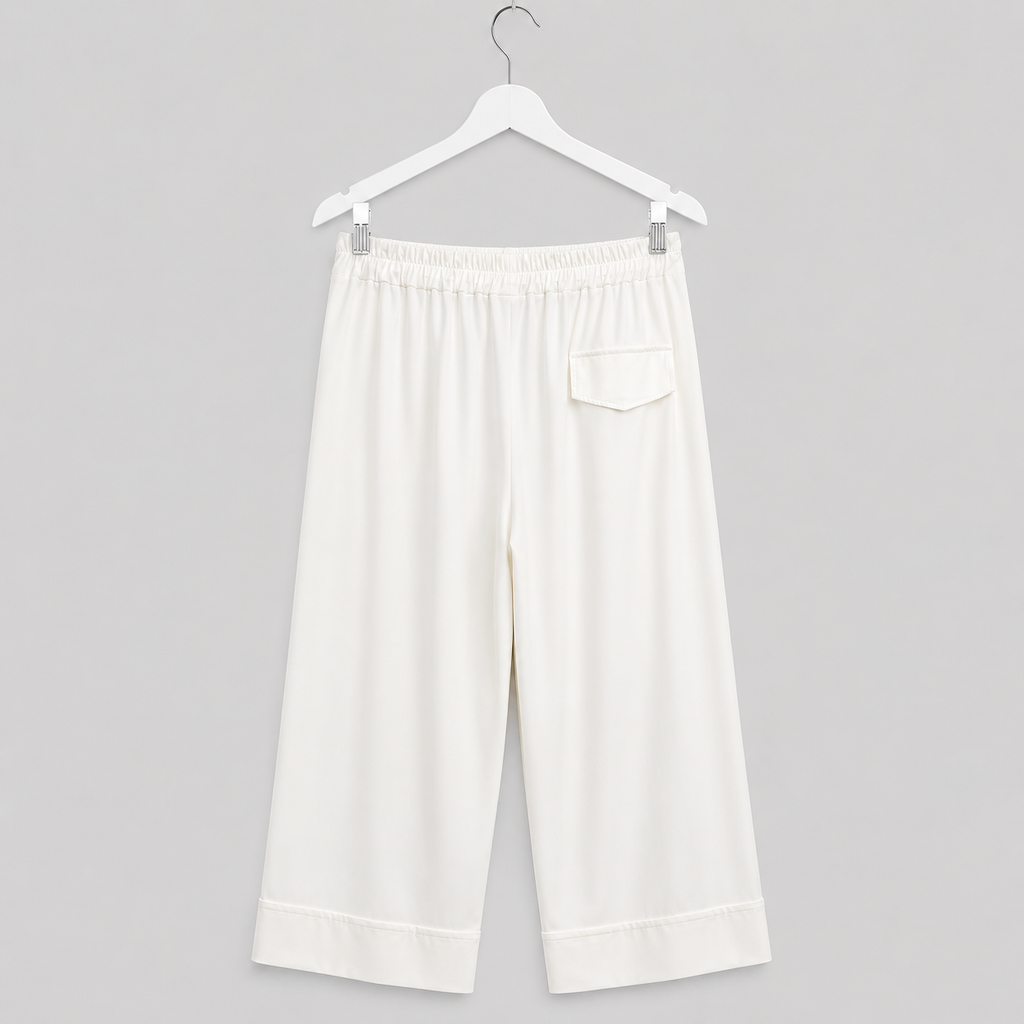 Weiße Sommerhose mit elastischem Bund Gr. L-XXL