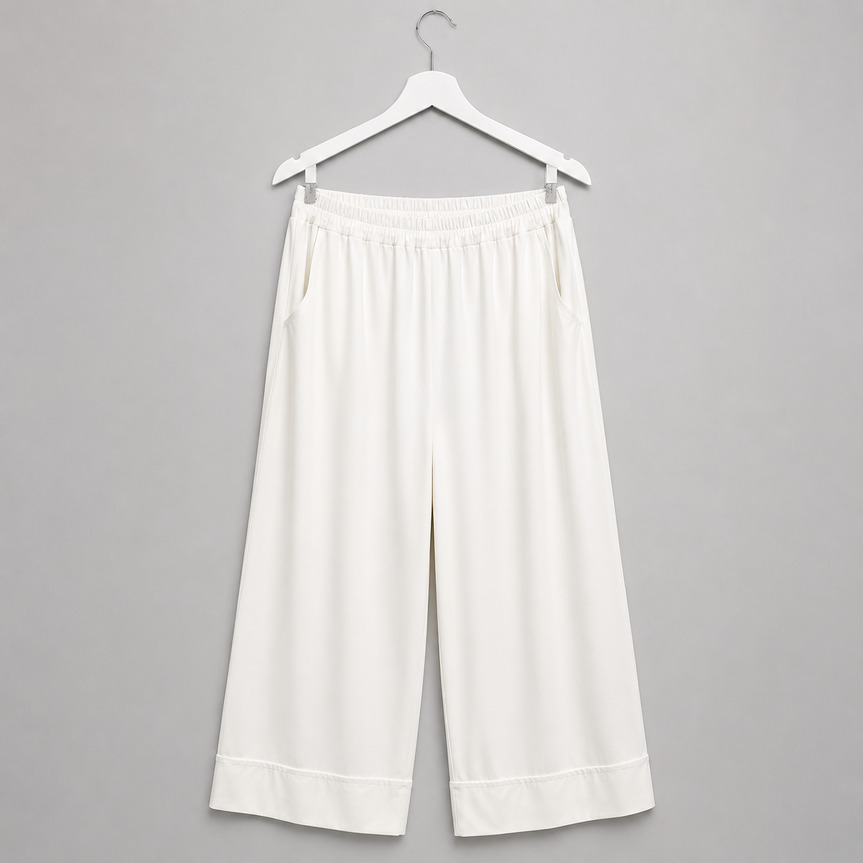 Weiße Sommerhose mit elastischem Bund Gr. L-XXL