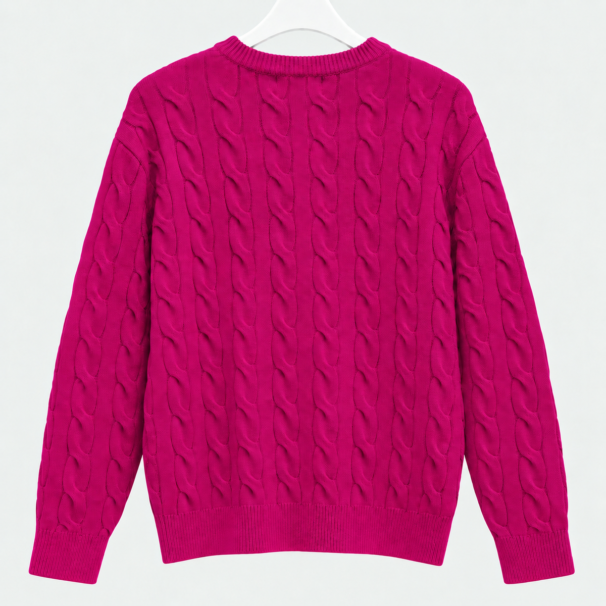 Pullover mit Herzstickerei in dunklem Fuchsia Gr. 40-42