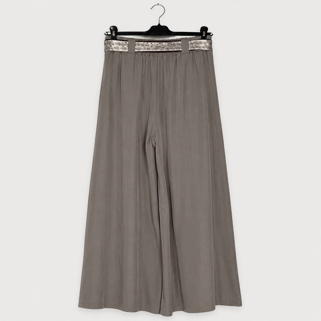 Marlenehose mit gemustertem Bindegürtel-Taube-Gr. 40--46