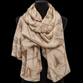 Maritimer Viskoseschal in Beige und Taupe, 80 × 180 cm