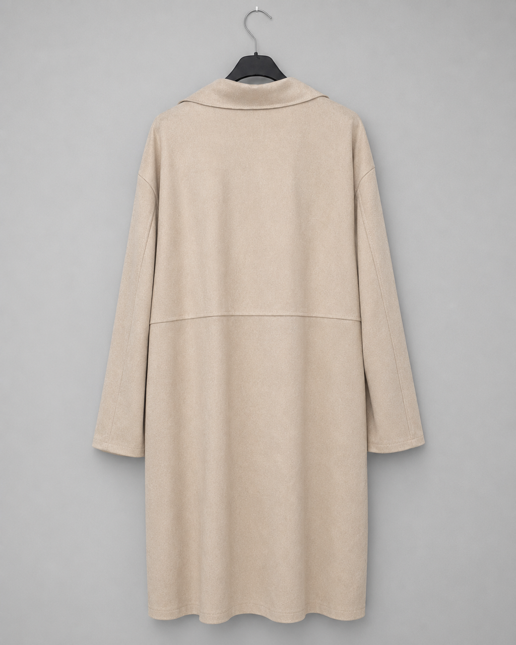 Long-Cardigan in Velourleder-Optik | Gr. 40-44 | Beige