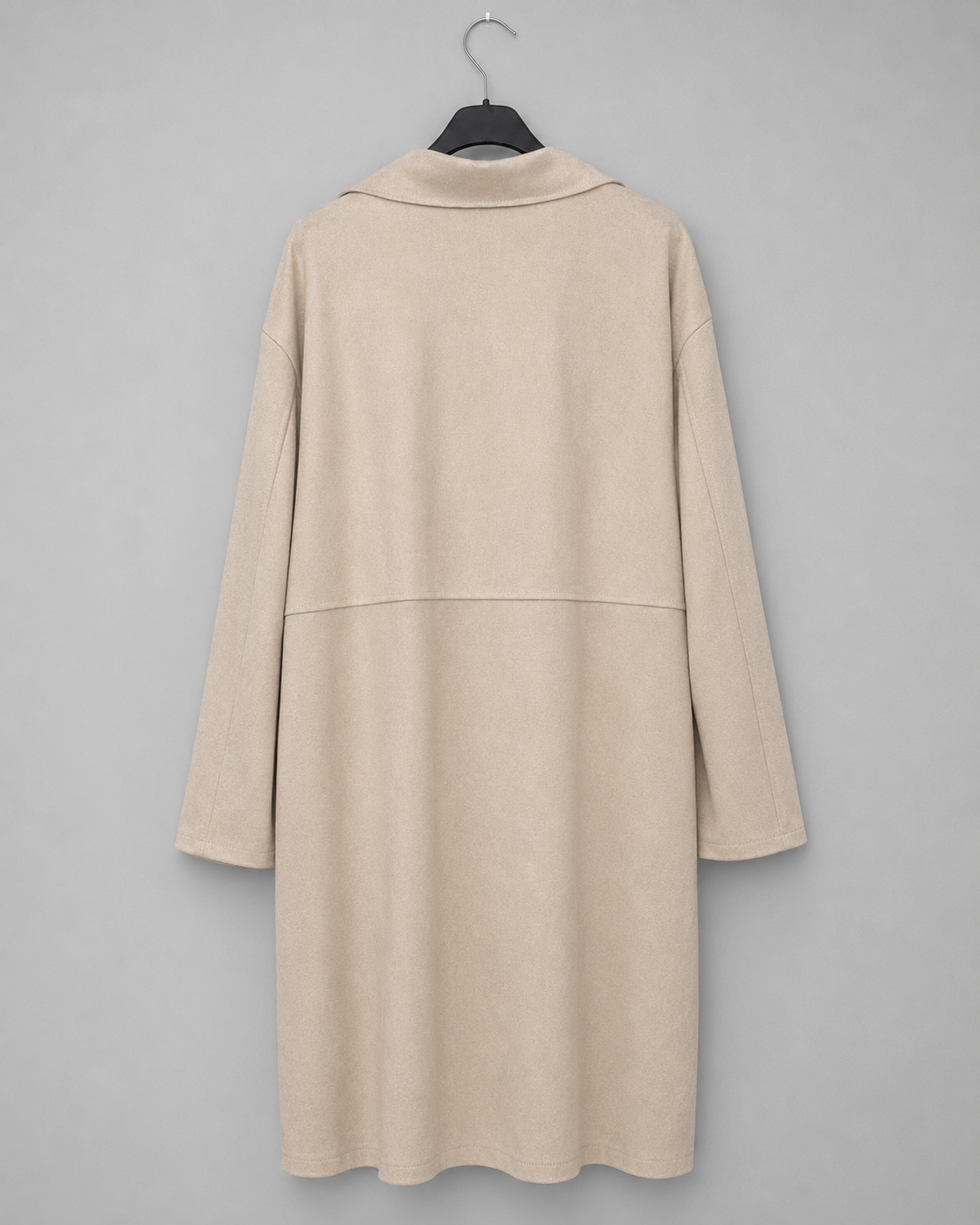 Long-Cardigan in Velourleder-Optik | Gr. 40-44 | Beige