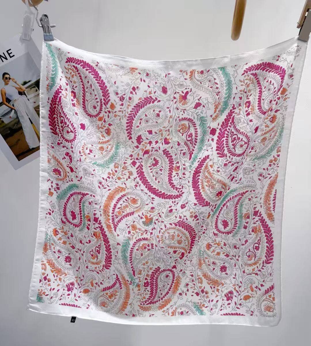 Foulard aus Satin  - Paisley-Muster - Multicolore  |  70 x 70 cm