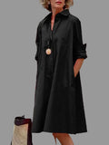Hemdblusenkleid in Schwarz | zeitlos und vielseitig | Größe M