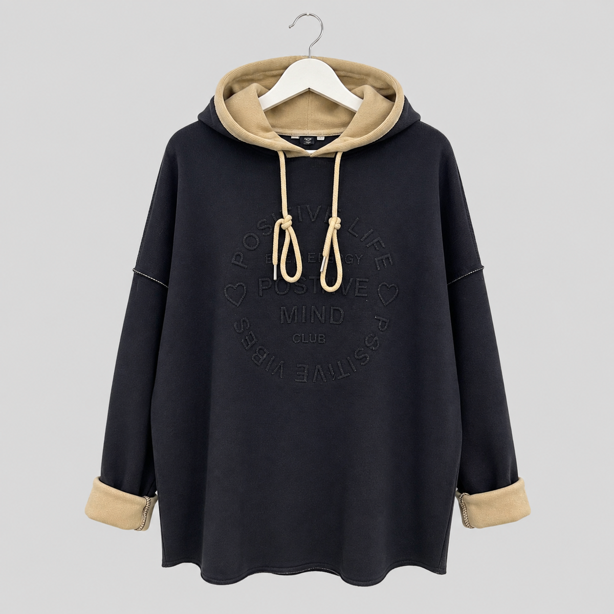 Zwillingsherz Doubleface Hoodie „Positive Mind"