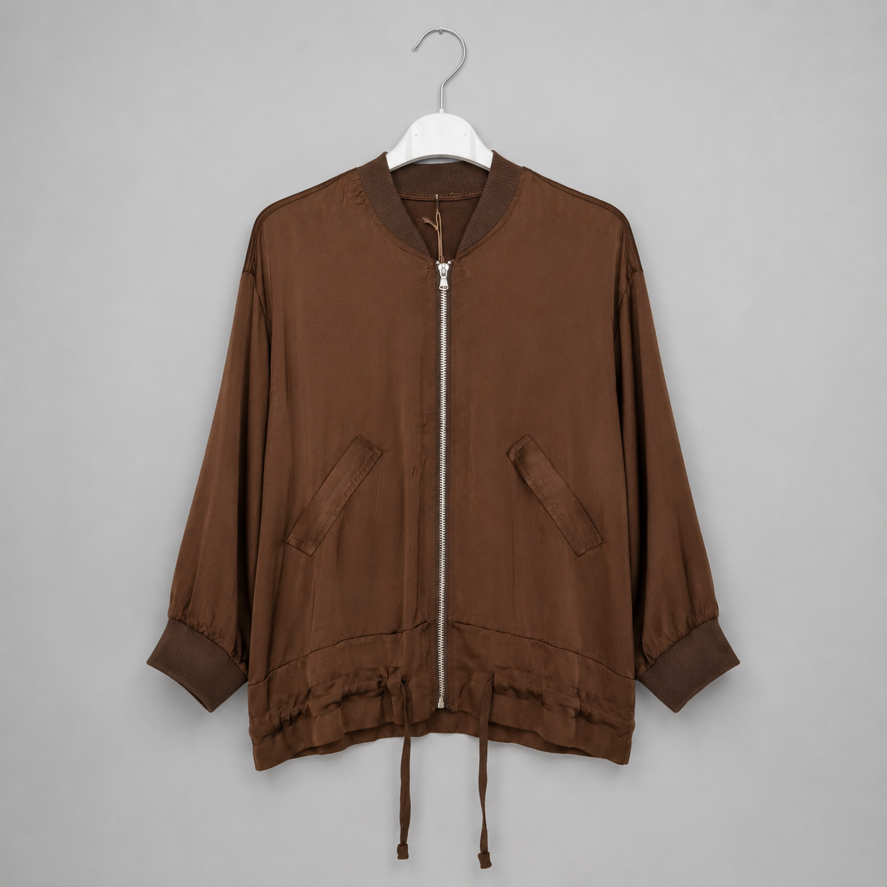 Seidiger Blouson | Gr. 38-44 | Mocca | Made in Italy