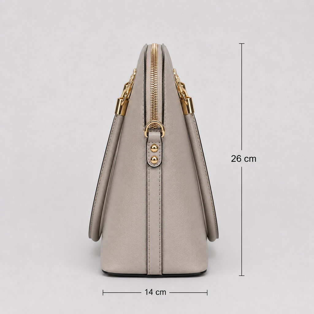 Elegante Damenhandtasche Taupe-zeitlos & vielseitig