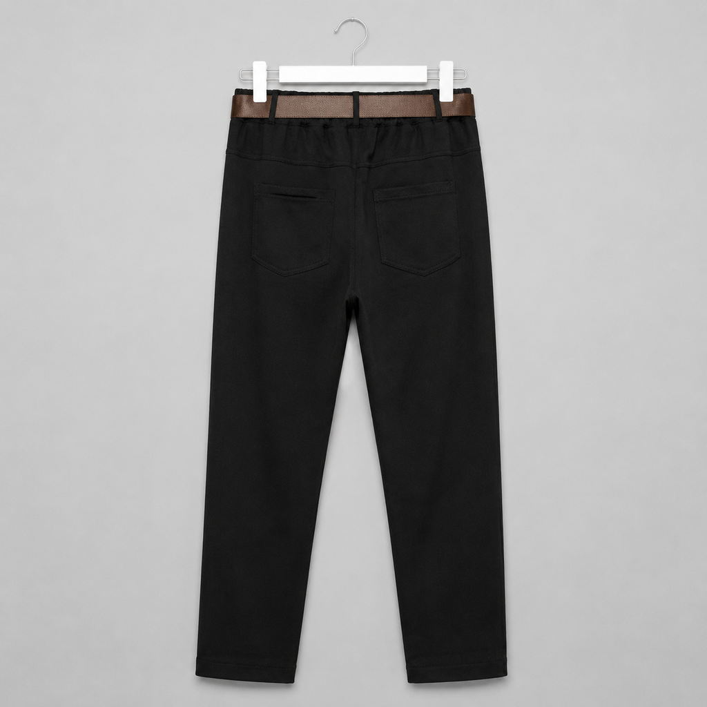 Sommerhose mit braunem Gürtel in mehreren Farben Gr. 38-40