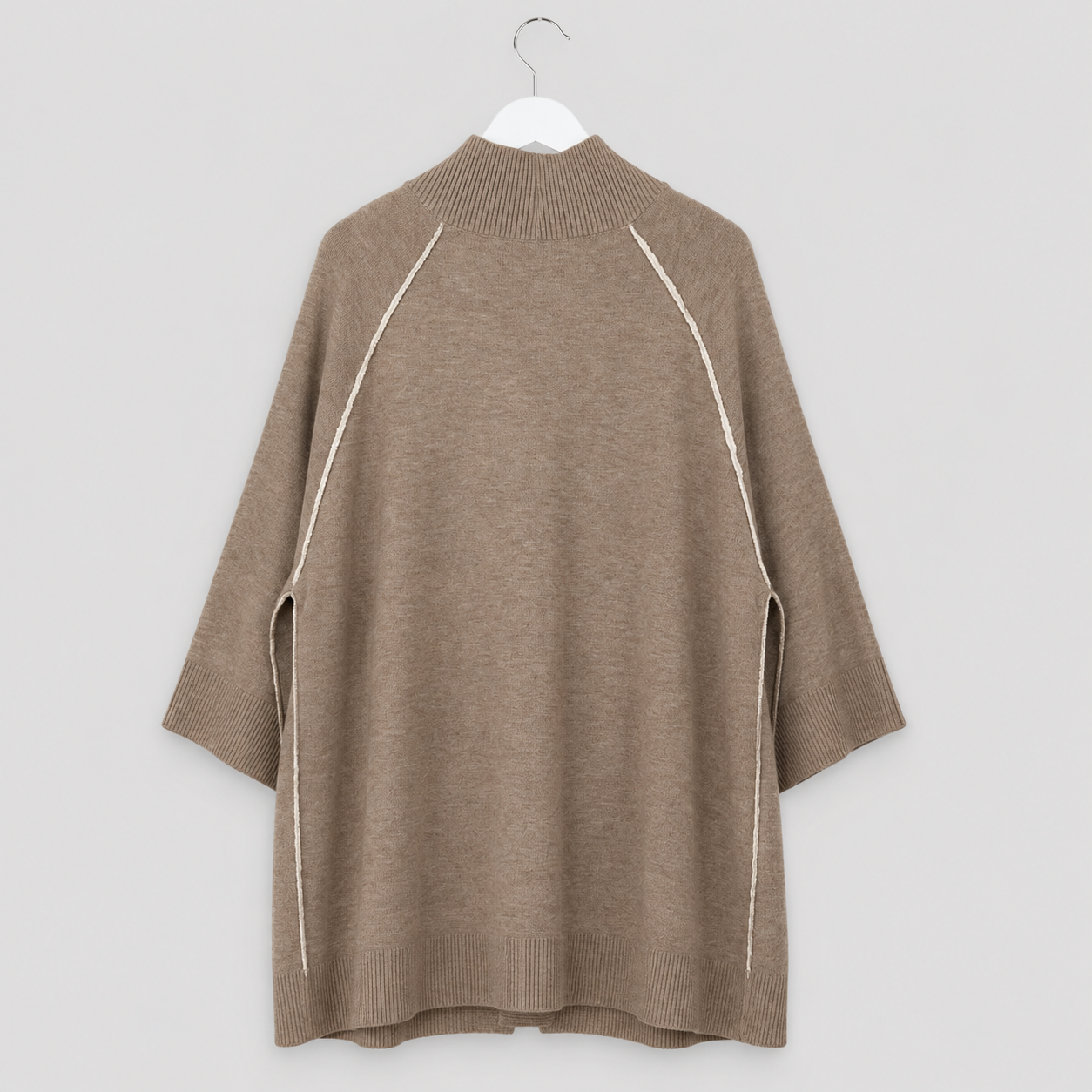 Cardigan in Taupe - lässig, weich & vielseitig Gr. 40-48