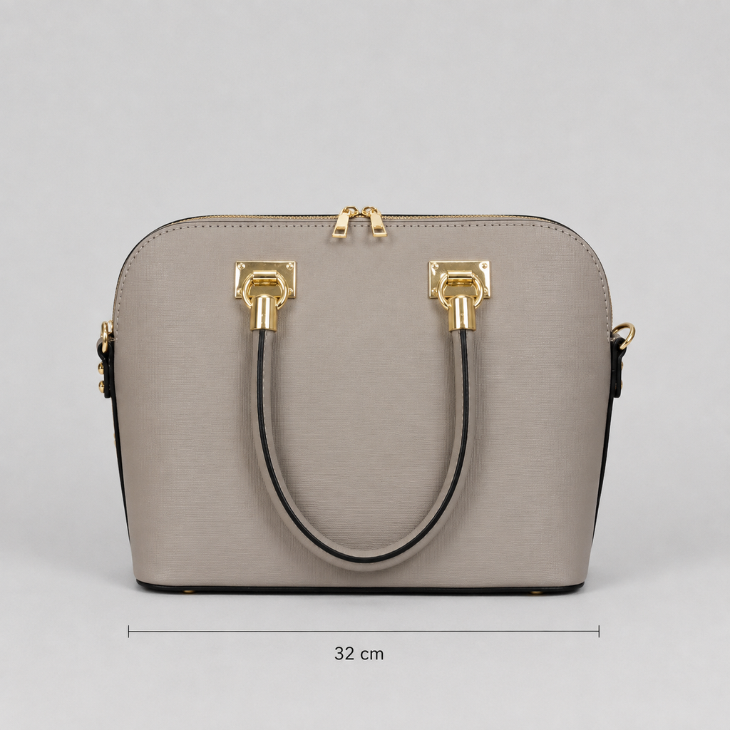 Elegante Damenhandtasche Taupe-zeitlos & vielseitig