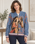 Blousonjacke mit kunstvollem Pferdemotiv | Gr. 40-44