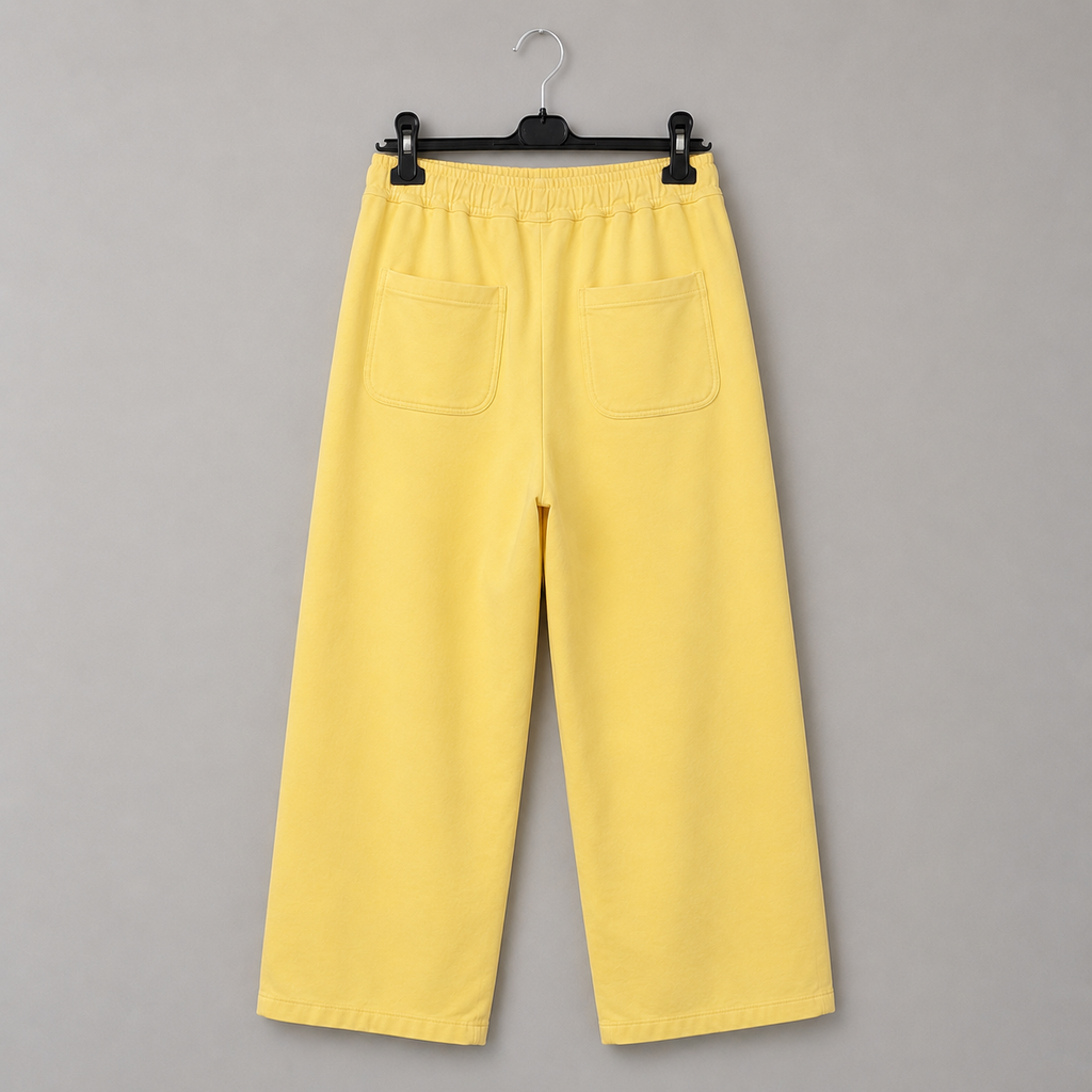 Pastellgelbe Damenhose mit großen Taschen - Casual Chic Gr. M-Xl