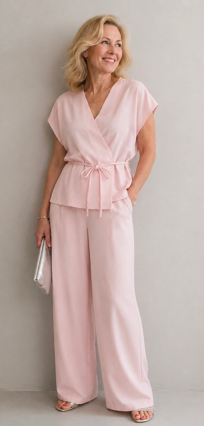 Eleganter Zweiteiler in Rose´|  Gr. S/M  |. Made in Italy