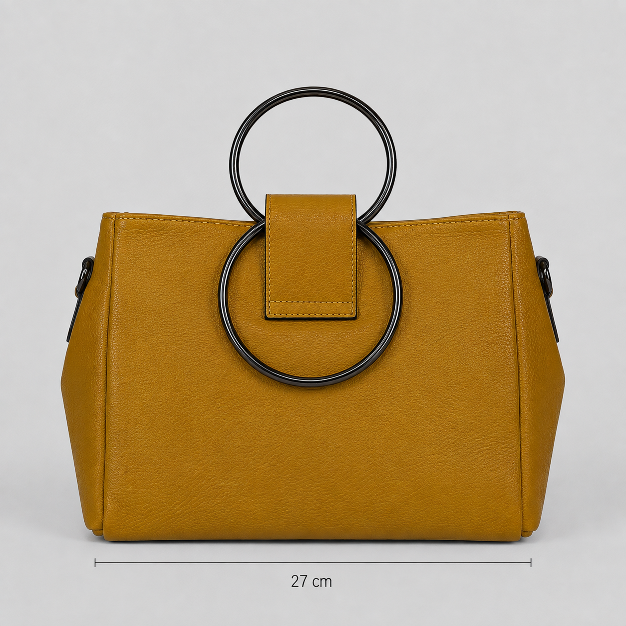 Senfgelbe Handtasche mit Ringhenkeln