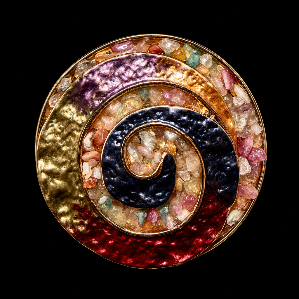 Magnetische Brosche in Spiral-Design | Schalclip | Multicolor