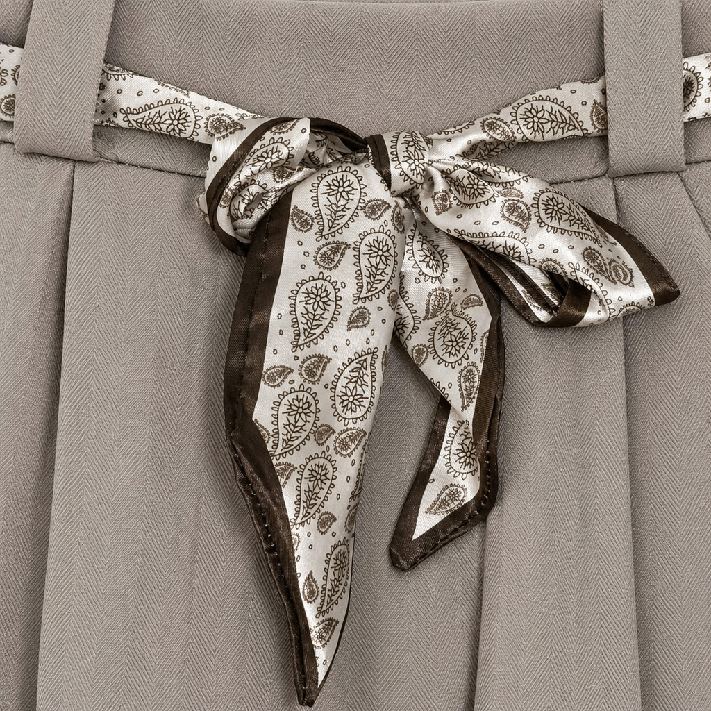 Marlenehose mit gemustertem Bindegürtel-Taube-Gr. 40--46