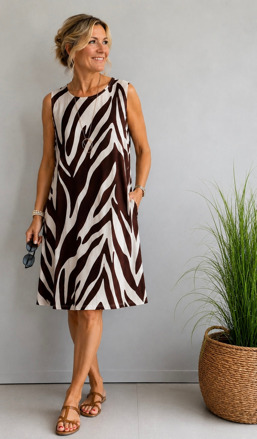 Kleid mit Animal-Print - Lisa Style | Gr. 38 - 42  | Made in Italy