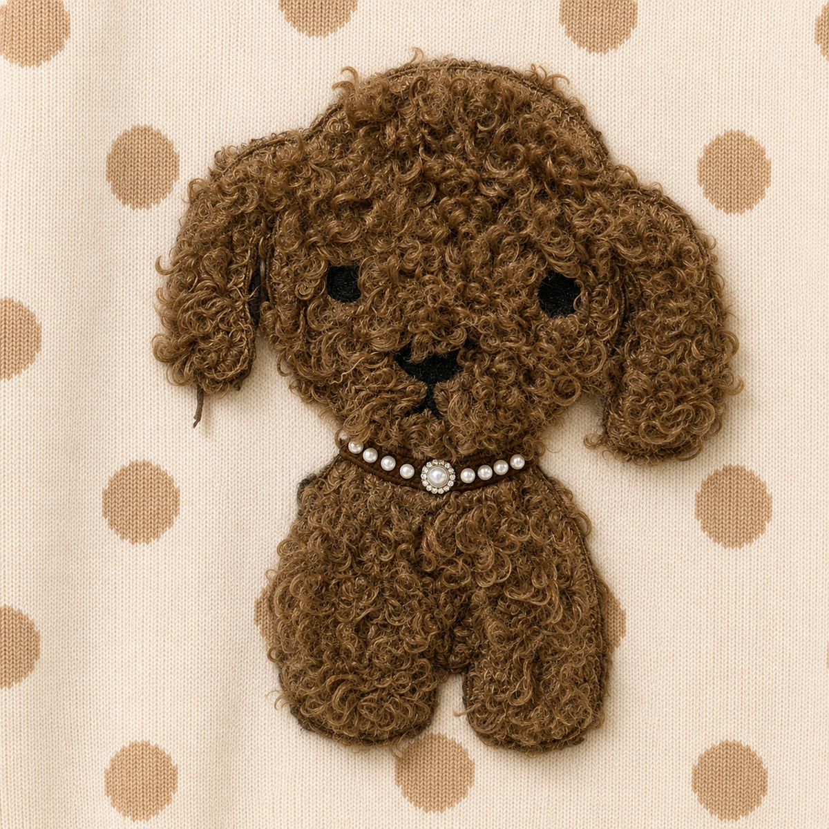 Pullover mit 3D-Applikation und Perlendetails-Creme-Gr. 38-42