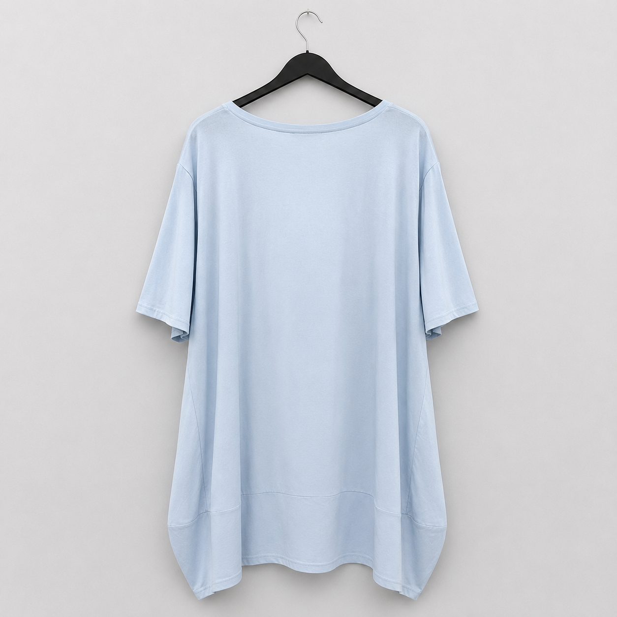 Hellblaues Longshirt mit Glitzer-Maus - Damen Oversize | Gr. 46-52