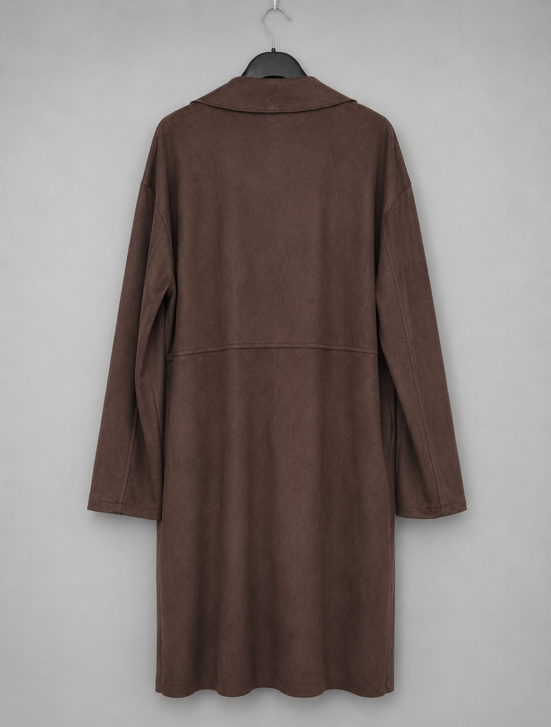 Long-Cardigan in Velourleder-Optik | Gr. 40-44 | Mocca