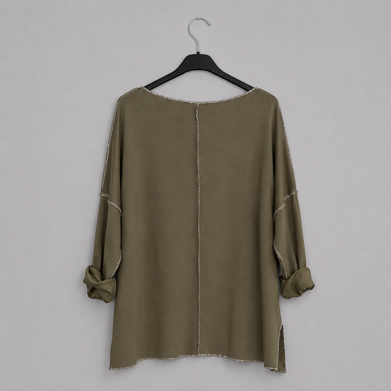Shirt mit U-Boot-Ausschnitt | Gr. 38-42| Olive