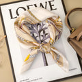 Luxury Satin Scarf Beige Gold