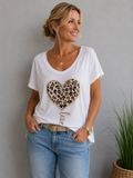 T-Shirt "Love " mit Leo-Herz | Gr. 42. | Made in Italy