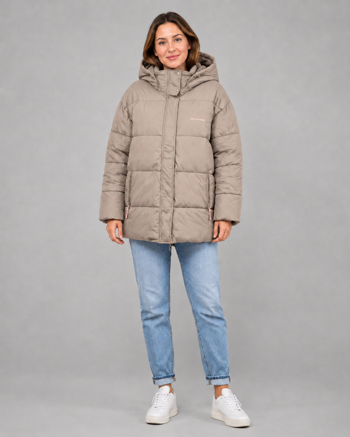 Steppjacke  Zwillingsherz Taupe / XL